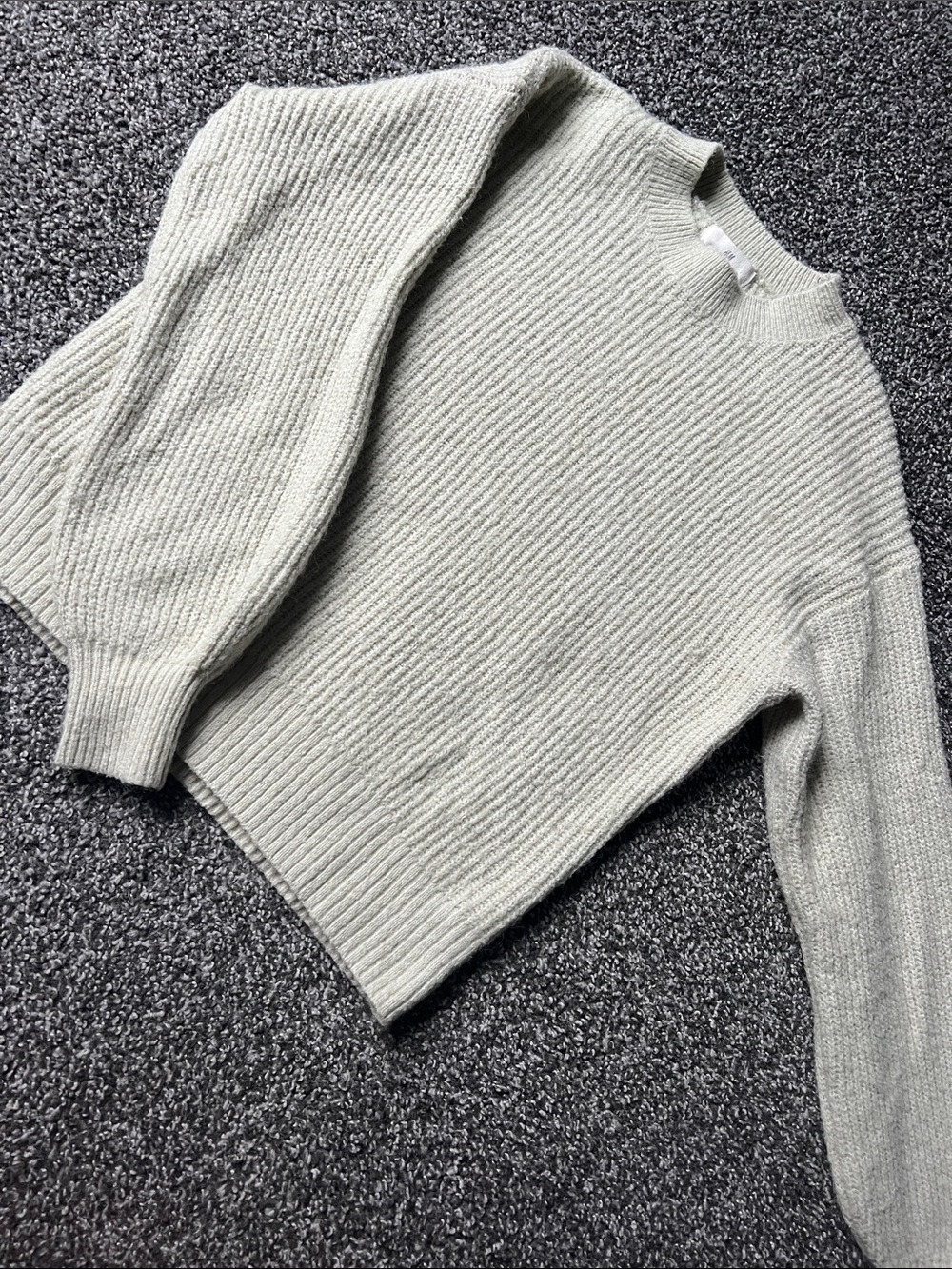 H&M Ribbed Crewneck Sweater - Sage Green